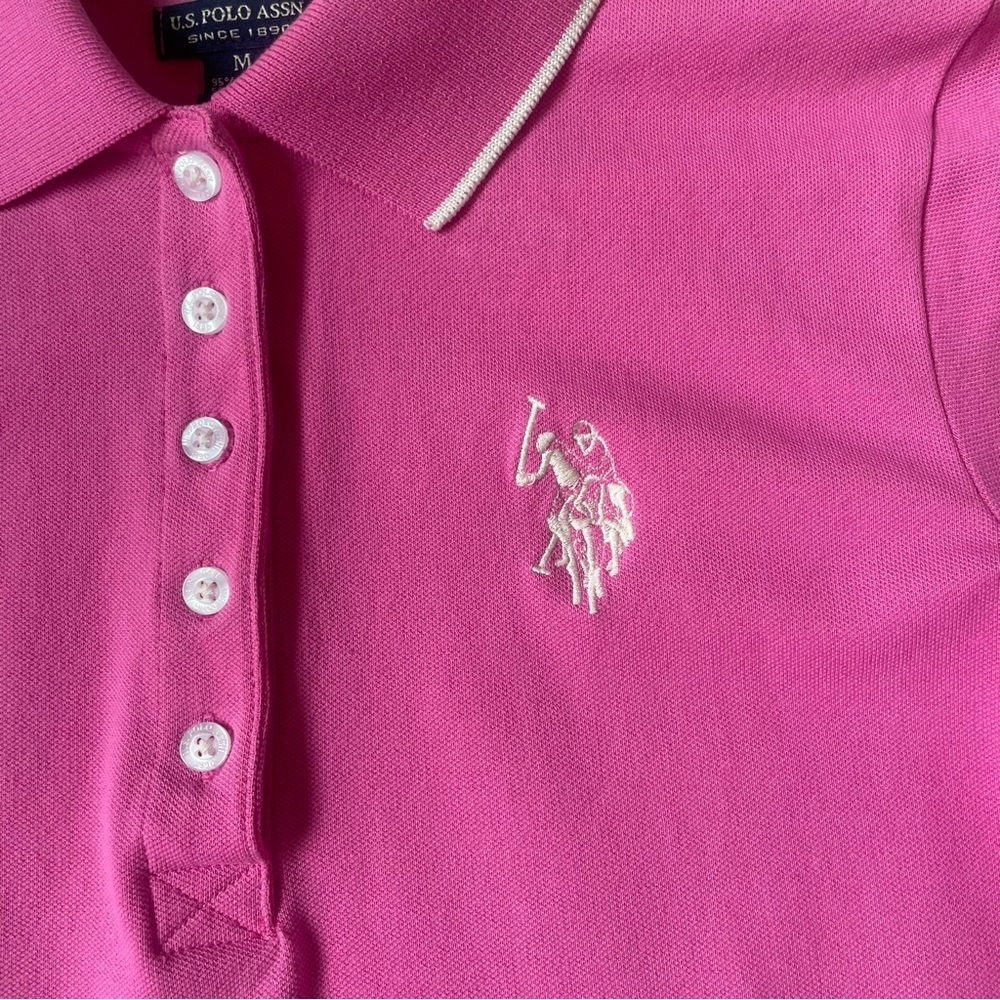 Pink U.S. Polo Assn. polo dress Silver Line Tag Woman’s Medium Great Condition - Picture 4 of 8